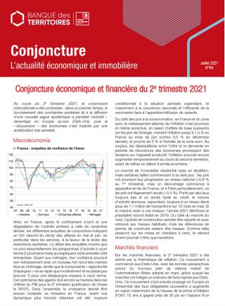 Conjoncture économique et financière du 2e trimestre 2021