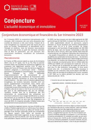 Conjoncture économique et financière du 1er trimestre 2023