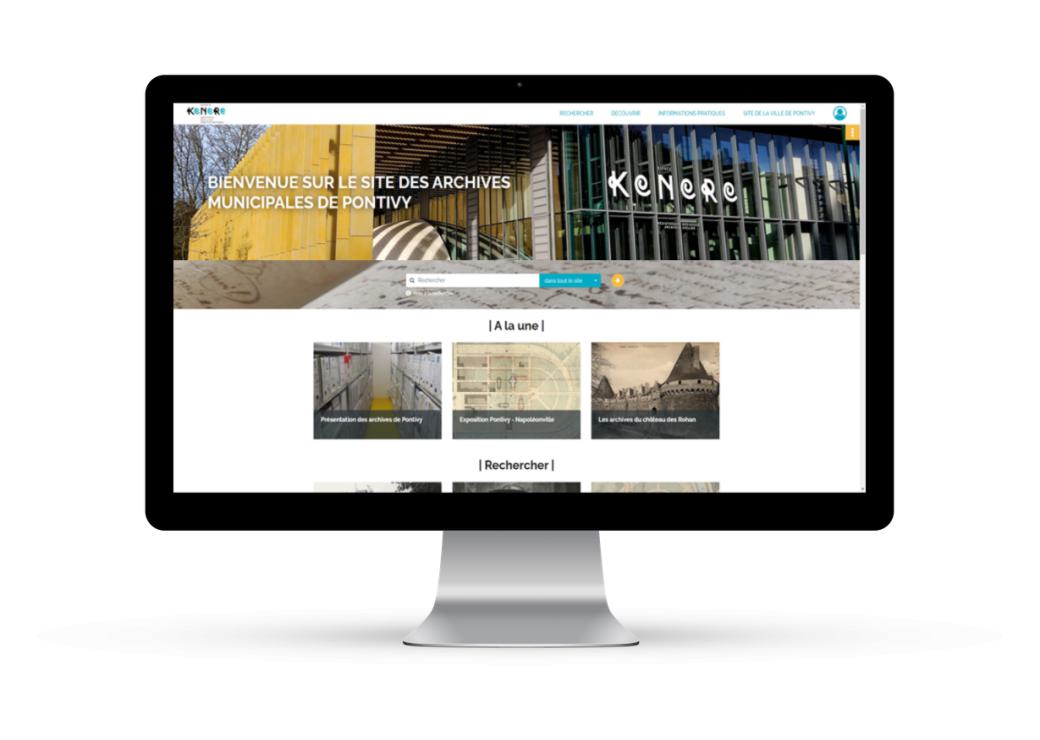 Page d'accueil du portail des Archives municipales de Pontivy