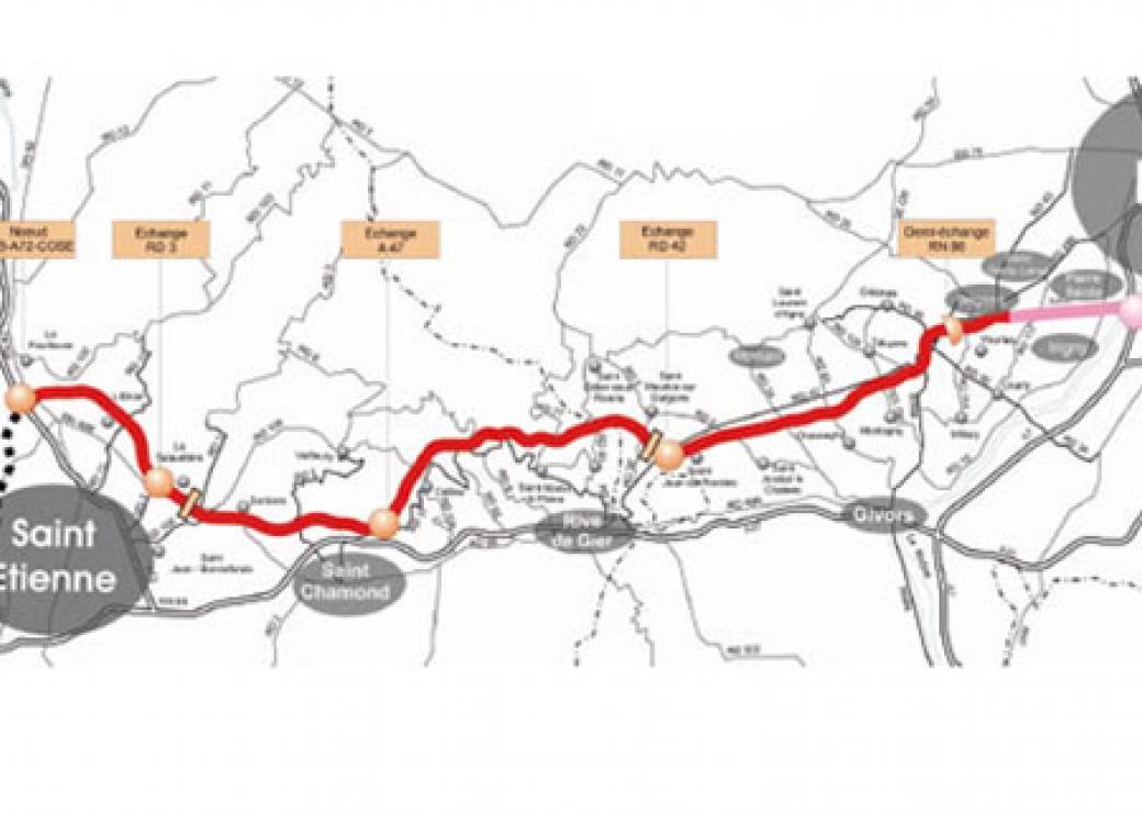 Projet de doublement de l'autoroute A47 entre Saint-Étienne et Lyon