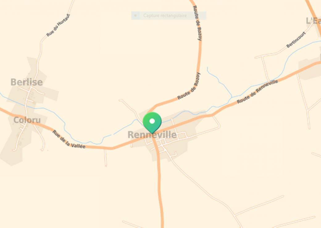 Localisation sur une carte de Renneville dans les Ardennes