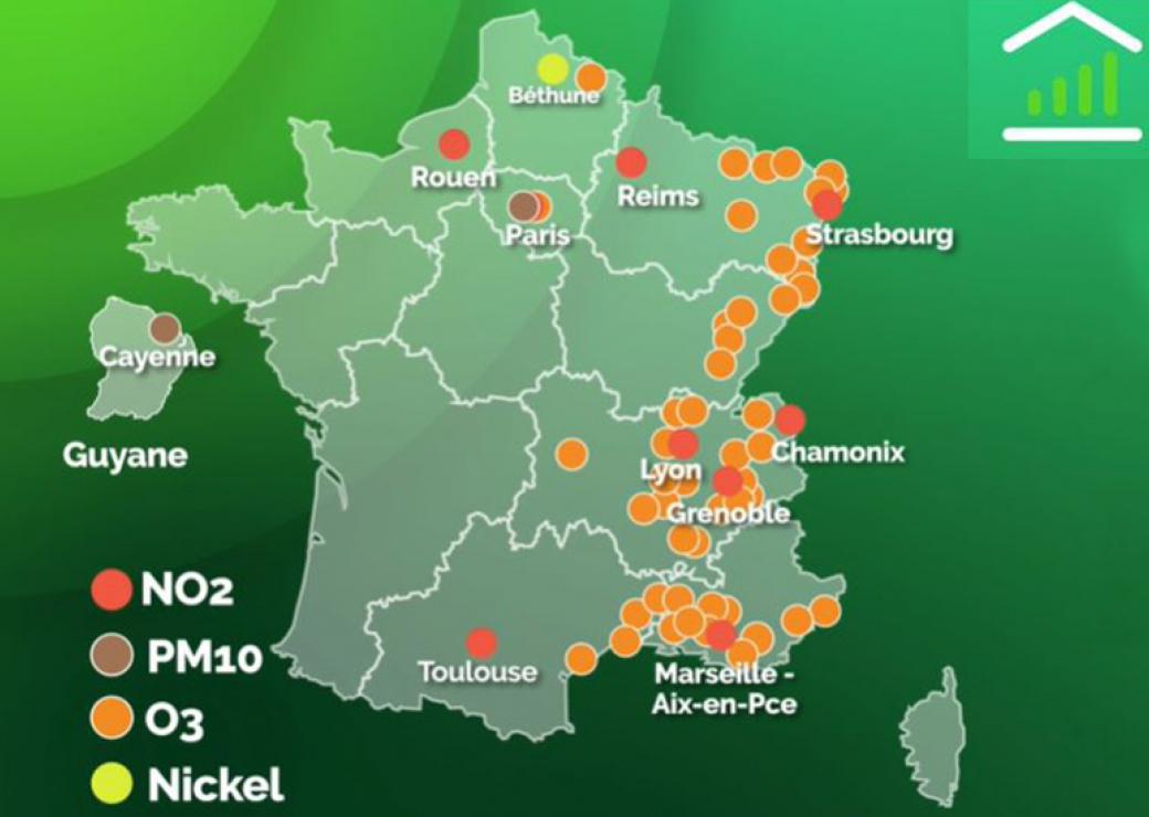 Statistiques annuelles des secteurs de l'indice de la qualité de l'air pour  l'année 2021