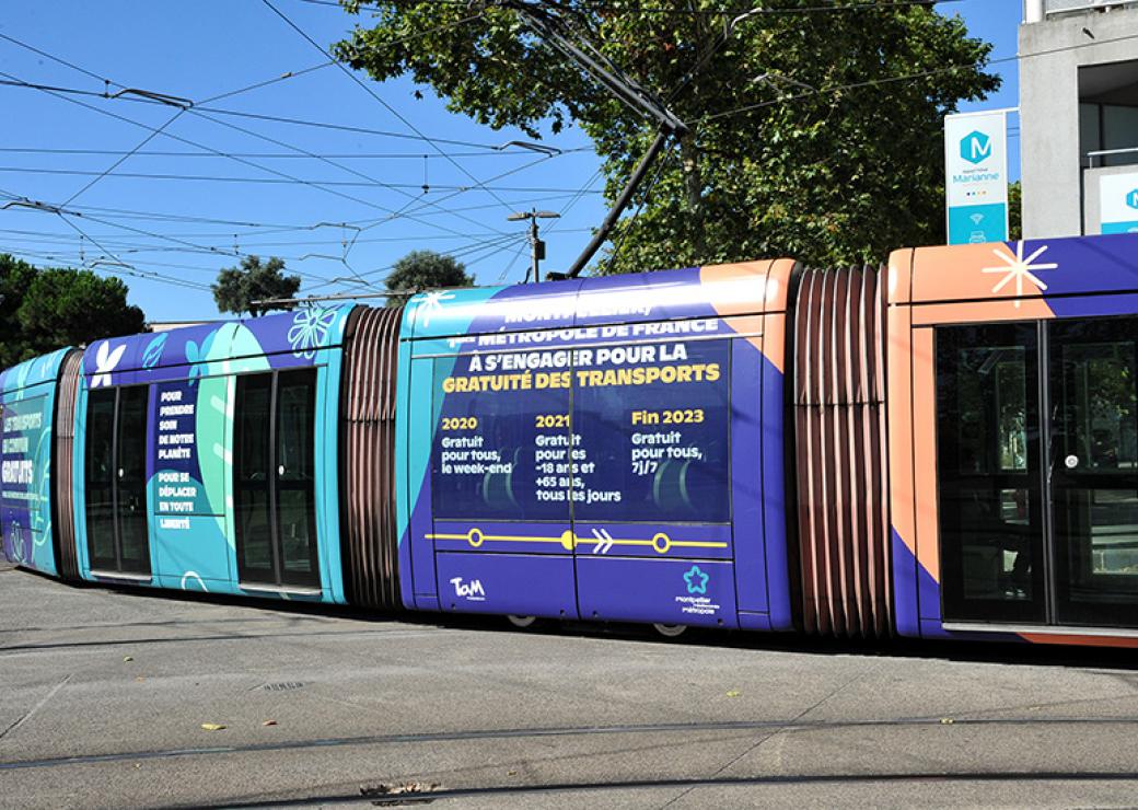 Tramway Montpellier transports gratiuits