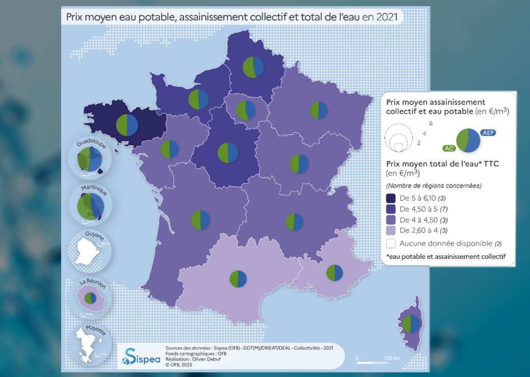 prix moyen de l'eau potable 