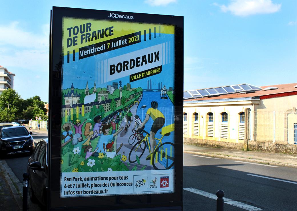 affiche des animations liées au Tour de France à Bordeaux en juillet