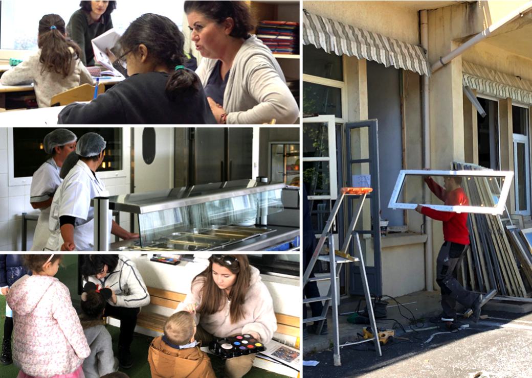 AESH, cantine scolaire, animateurs périscolaires et rénovation énergétique d'une école