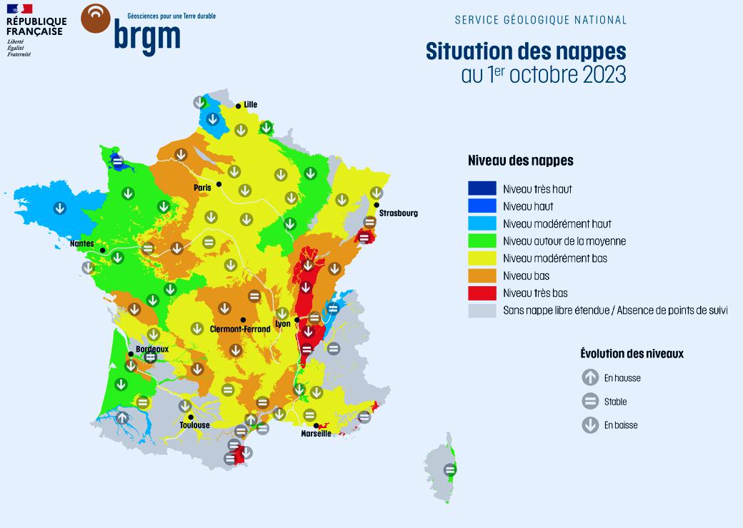 carte de situation des nappes 