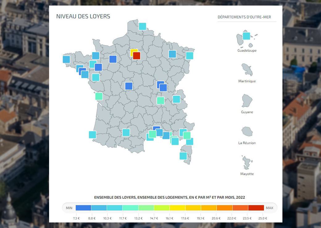 carte de niveau des loyers