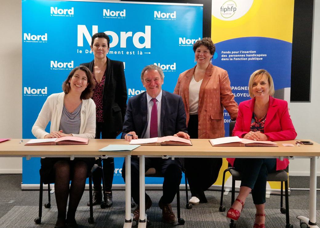 Signature de la convention de partenariat entre le département du nord et le FIPHFP
