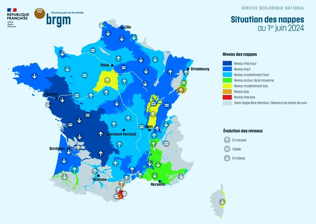 carte de situation des nappes