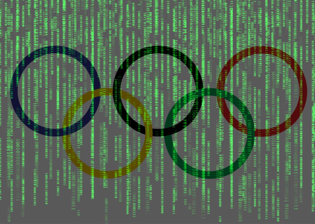 anneaux olympiques sur un fond cyber