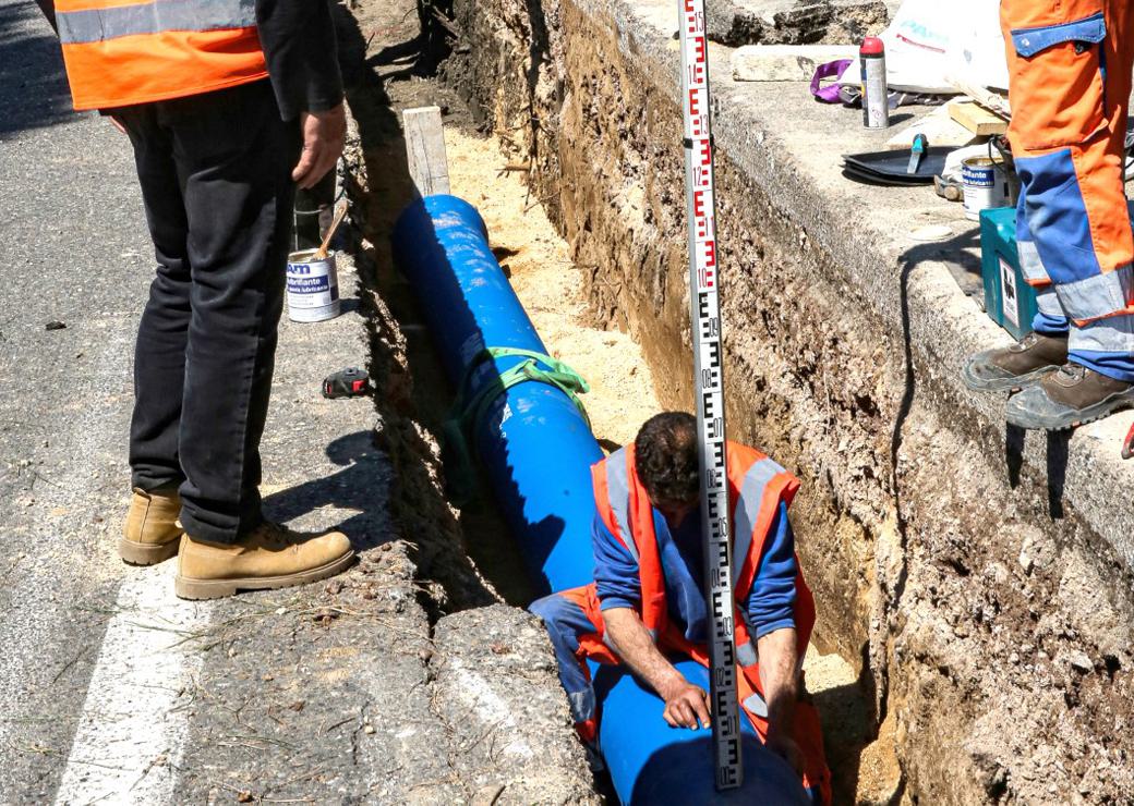 travaux sur un réseau d'eau