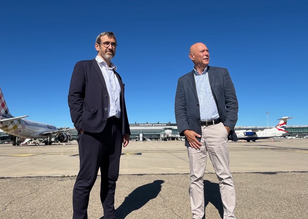 Alexis Rouque, directeur régional de la Banque des Territoires et Philippe Bernand, président du directoire Aéroport Marseille Provence.