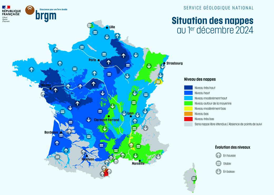 carte de situation des nappes