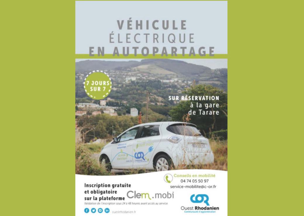 Flyer pour un véhicule électrique en autopartage