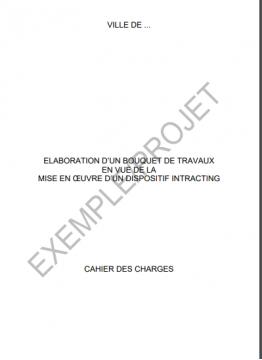 cahier des charges pour l'élaboration d'un bouquet de travaux